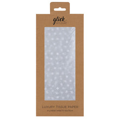 Glick Silver Stars Luxury Tissue Paper (Pack of 4) image 0