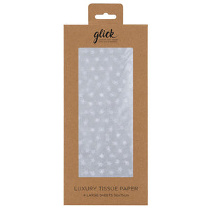 Glick Silver Stars Luxury Tissue Paper (Pack of 4) image 0