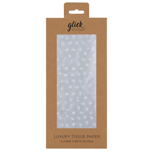 Glick Silver Stars Luxury Tissue Paper (Pack of 4) image 0