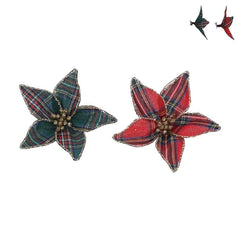 Gisela Graham Tartan Fabric Poinsettia (Assorted Designs) image 0