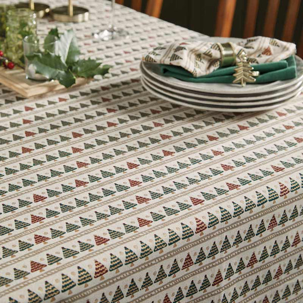 Walton &amp; Co Christmas Tree Stripe Tablecloth image 0