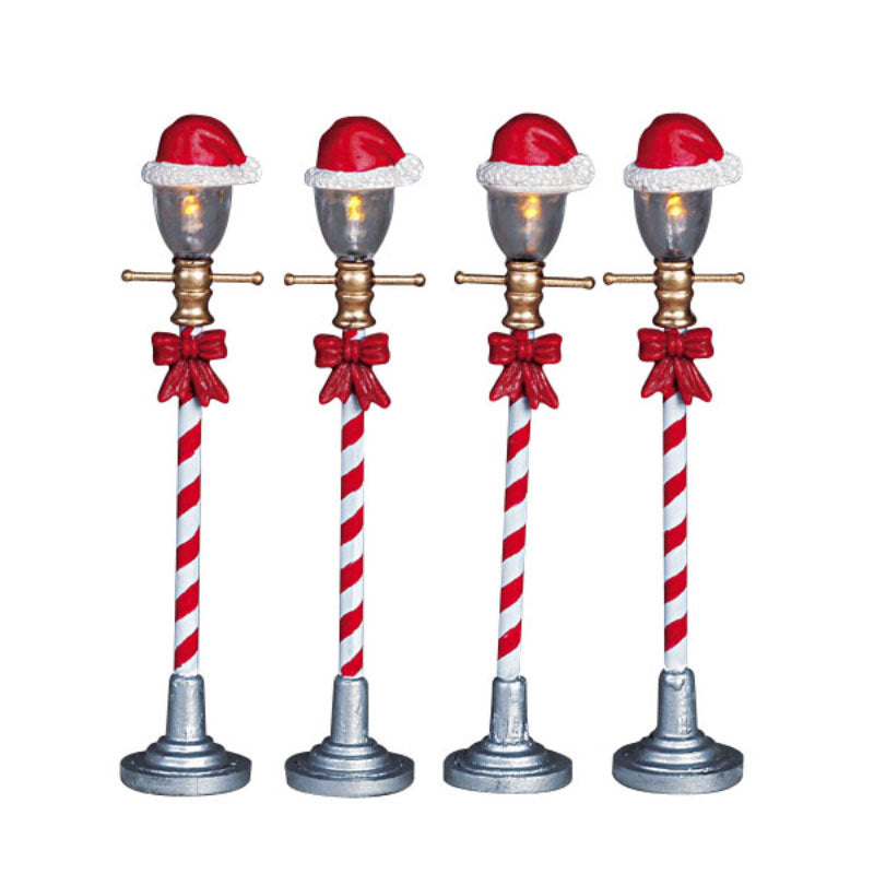 Lemax Santa Hat Street Lamp (Set of 4) image 0