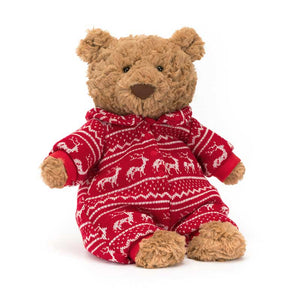 Jellycat Bartholomew Bear Winter Pyjamas image 0