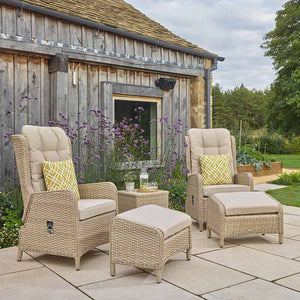 Bramblecrest Somerford Deluxe 2 Seat Recliner Set in Sandstone Rattan image 0