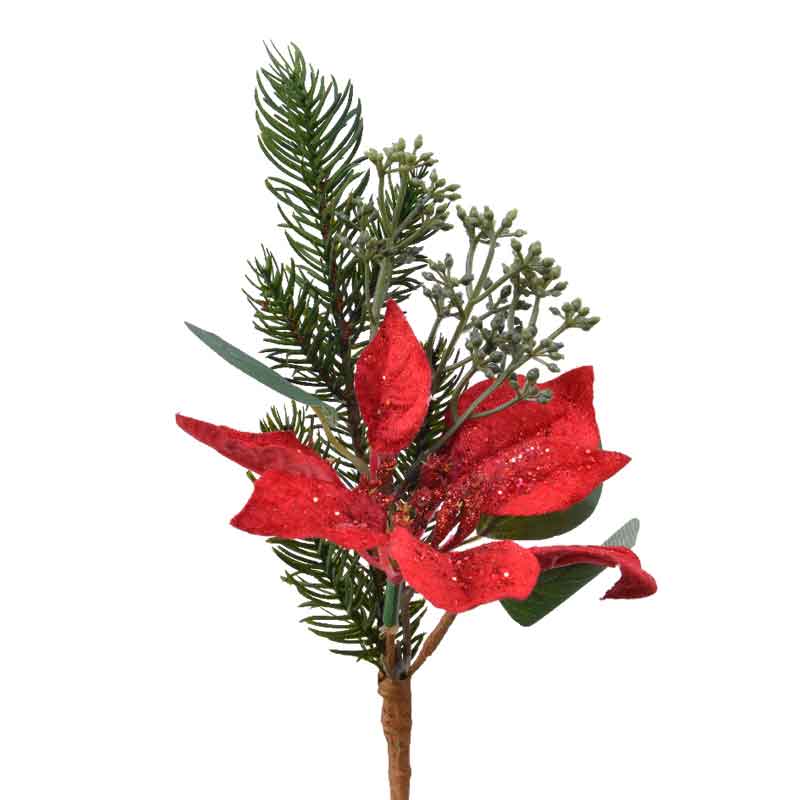 Everlands Poinsettia Pick image 0
