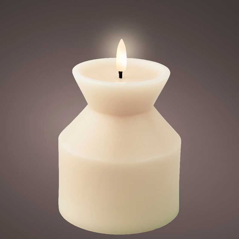 Lumineo Cream Wax LED Vase Shaped Candle image 0