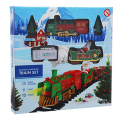 Festive Christmas Train with Lights &amp; Music (13 Pieces) image 0