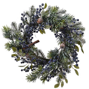 Everlands Frosted Blue Berry Wreath - 40cm image