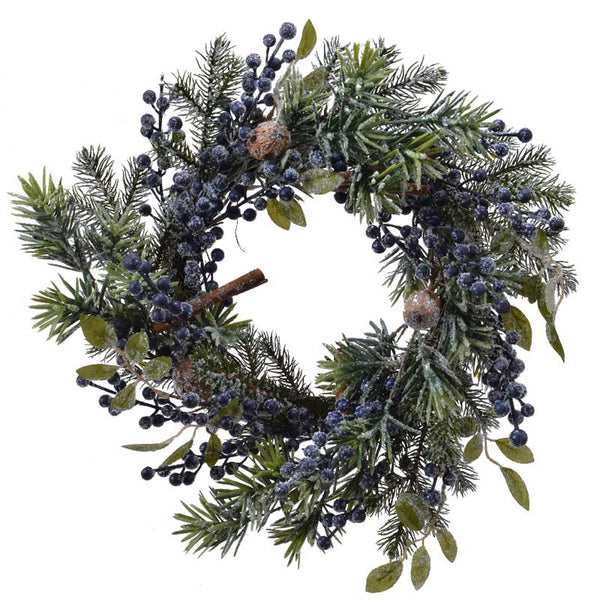 Everlands Frosted Blue Berry Wreath - 40cm image