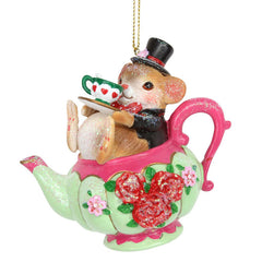 Gisela Graham Resin Dormouse in Teapot image 0