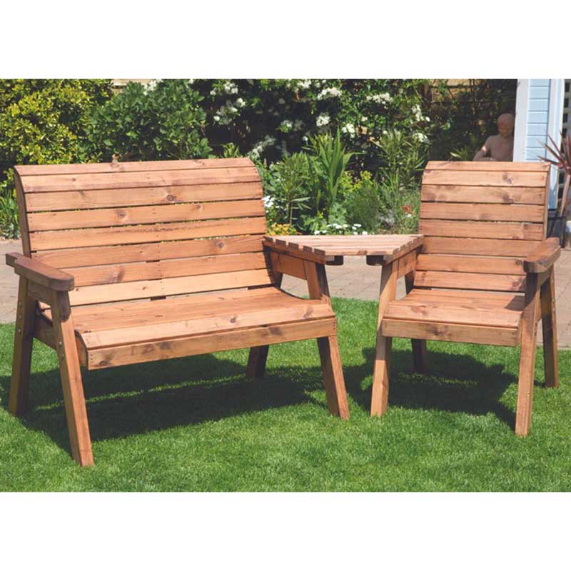 Charles Taylor 3-Seater Wooden Angled Companion Set (Requires Assembly) image 0