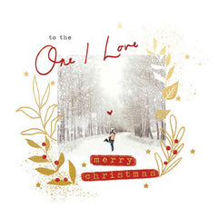 Woodmansterne One I Love Snow Christmas Card image 0