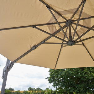 Bramblecrest Chichester 3m Round Cantilever Parasol in Sand with Granite Base &amp; Cover image 2