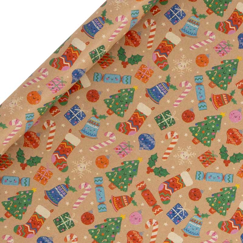 Glick Whimsical Kraft Gift Wrap (3m) image 0