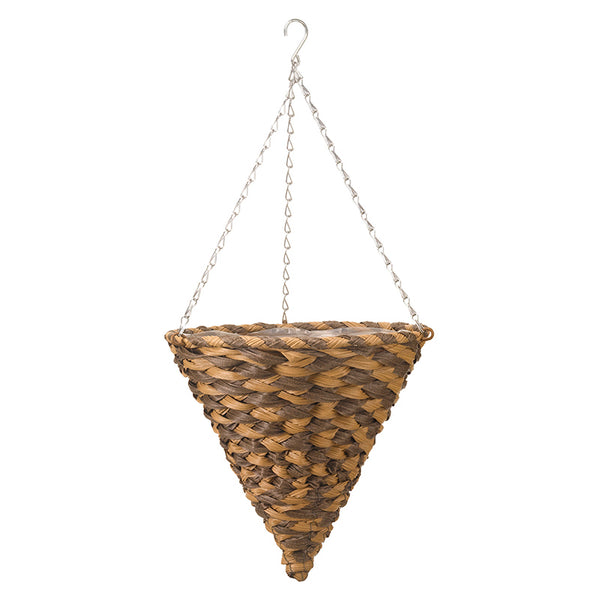 Smart Garden Earth Braid Faux Rattan Cone Hanging Basket (35cm) image 1