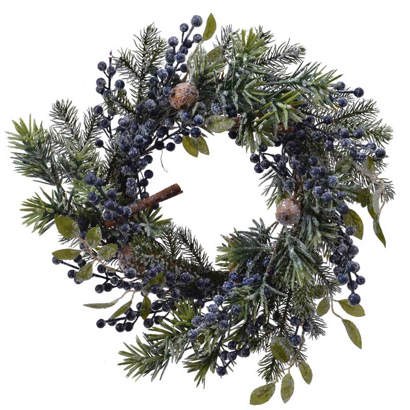 Everlands Frosted Blue Berry Wreath image 0