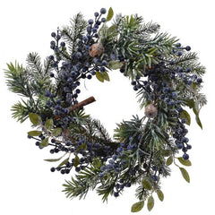 Everlands Frosted Blue Berry Wreath image 0