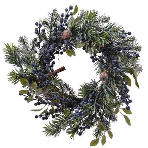 Everlands Frosted Blue Berry Wreath image 0