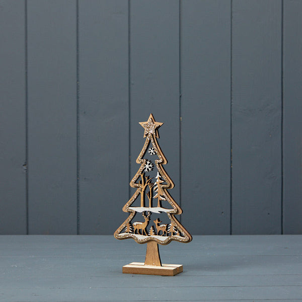 Satchville Wooden Glittery Tree - Small image