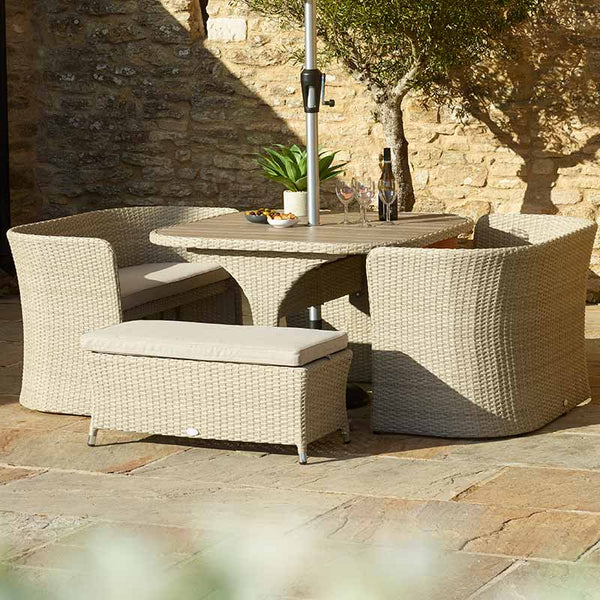 Bramblecrest Tetbury Nutmeg Tree-Free Balcony Set with 2.5m Parasol &amp; 15kg Base image 2