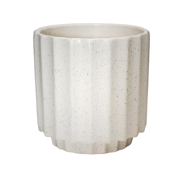 Ivyline Bourton Scalloped Indoor Planter Range - Ivory, 18cm image