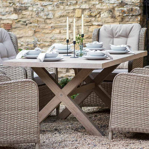Bramblecrest Somerford 6 Seat Rectangular Garden Dining Set in Sandstone image 2