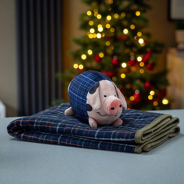 Zoon 'Pig in Blanket' Toy with Navy Comforter image 0