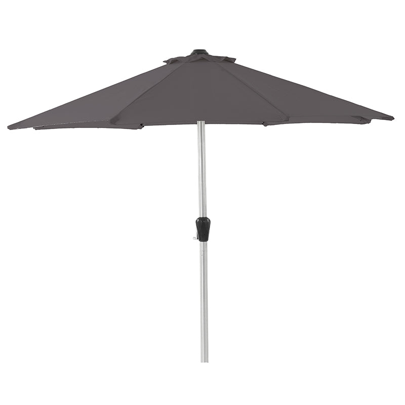 Bramblecrest 3.5m Round Brushed Aluminium Crank Handle Parasol, Grey image 0