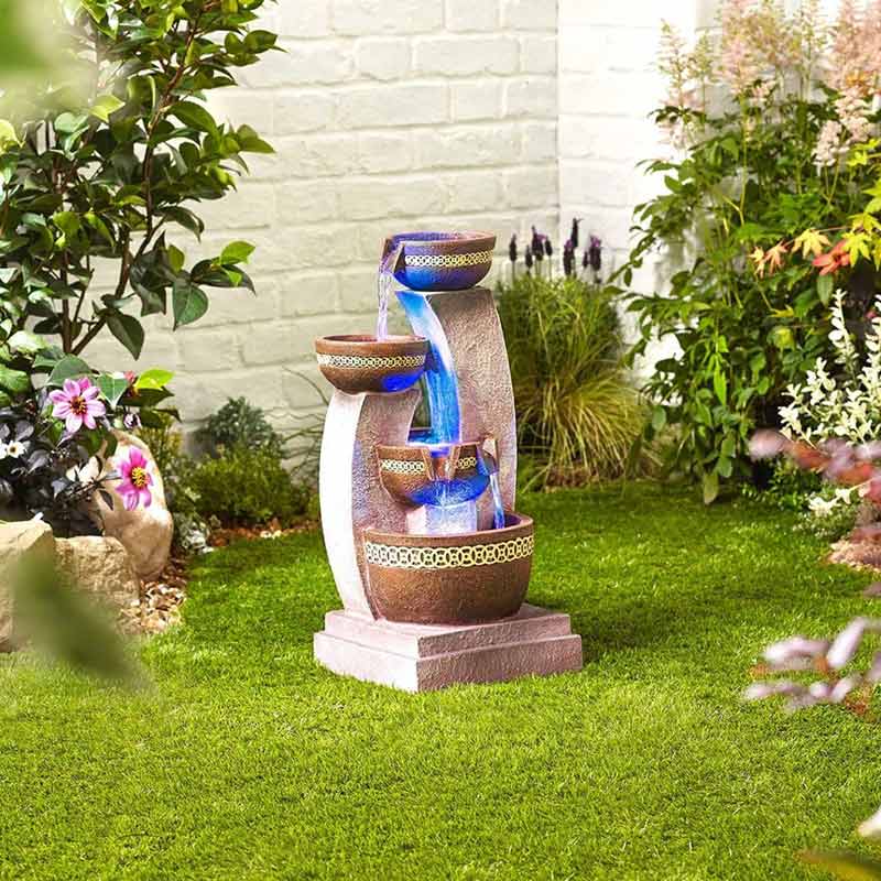 Easy Fountain Azure Columns Water Feature with LED Lights image 0