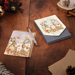 Wrendale Designs Notecard Pack - Walking In A Winter Woodland (Pack of 8) image 0