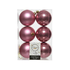 Decoris Shatterproof Baubles in Velvet Pink (Pack of 6) image 0