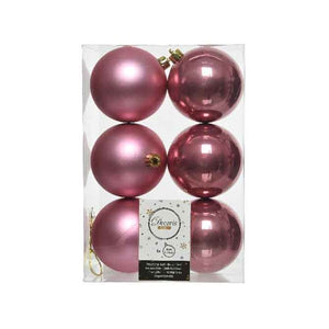 Decoris Shatterproof Baubles in Velvet Pink (Pack of 6) image 0