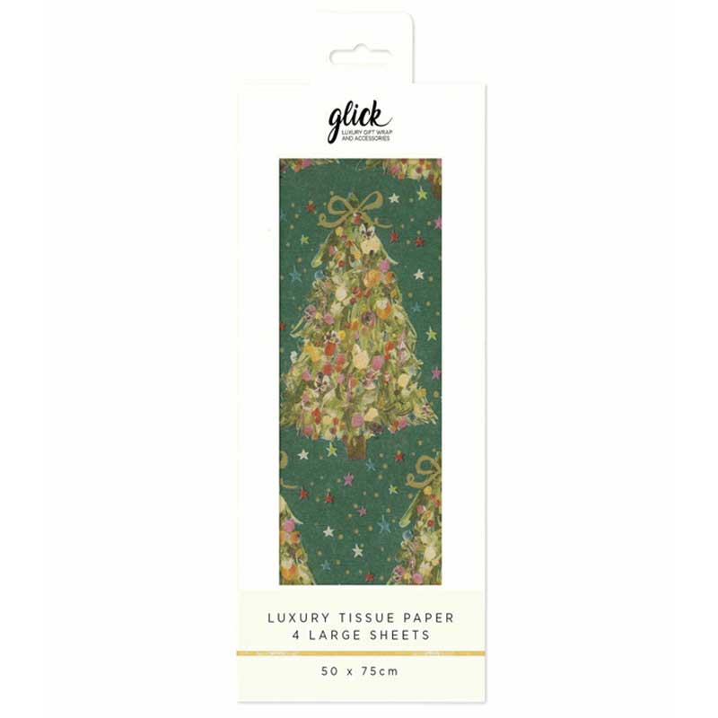 Glick Green Exquisite Evergreen Luxury Tissue Paper (Pack of 4) image 0