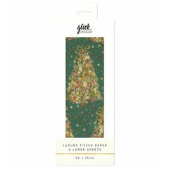 Glick Green Exquisite Evergreen Luxury Tissue Paper (Pack of 4) image 0