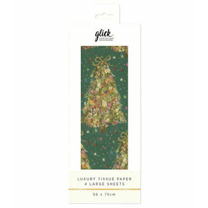 Glick Green Exquisite Evergreen Luxury Tissue Paper (Pack of 4) image 0