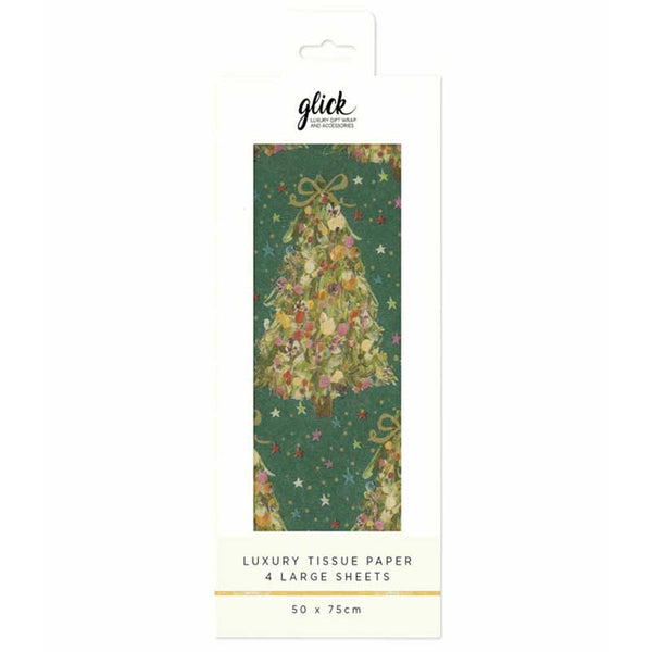 Glick Green Exquisite Evergreen Luxury Tissue Paper (Pack of 4) image 0
