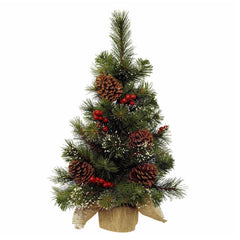 Everlands Mini Ipswich Christmas Tree with Snow, Berries & Pinecones image 0