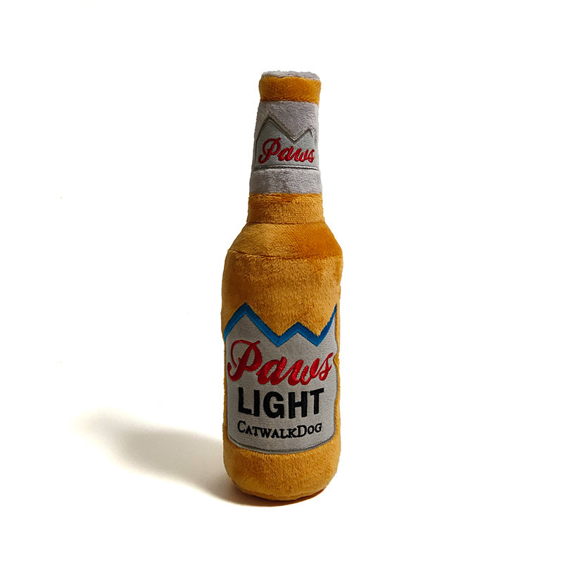 CatwalkDog Paws Light Beer Bottle Plush Dog Toy image 0