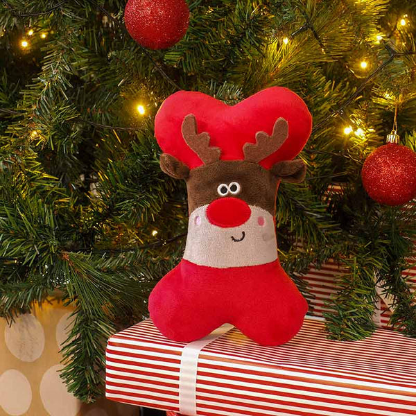 Zoon Squeaky RudyBone Plush Dog Toy image 1