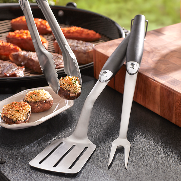 Weber Premium Stainless Steel Tool Set - Spatula, Tongs & Fork image 0