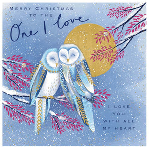 Rachel Ellen Christmas One I Love with Owls Christmas Card image 0