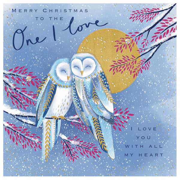 Rachel Ellen Christmas One I Love with Owls Christmas Card image 0