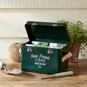 Burgon & Ball Leather Handled Seed Packet Storage Tin image 2