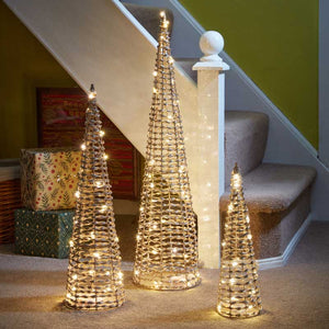 Three Kings Gold GlitterTwist Tree (Set of 3) image 0