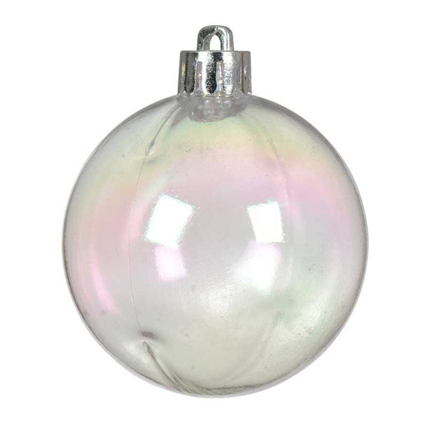Decoris Transparent Shatterproof Baubles with Iridescent Finish (Pack of 4) image 1