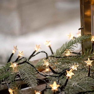 Festive 50 Warm White Star LED String Lights with Timer image 6