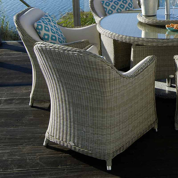Bramblecrest Monte Carlo 6 Seat Garden Dining Set with Round Table, Parasol & Base image 2