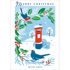 Woodmansterne Snowy Post Box Christmas Card