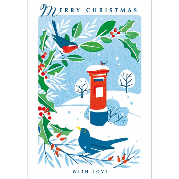 Woodmansterne Snowy Post Box Christmas Card