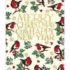 Woodmansterne Robins In Foliage Christmas Card